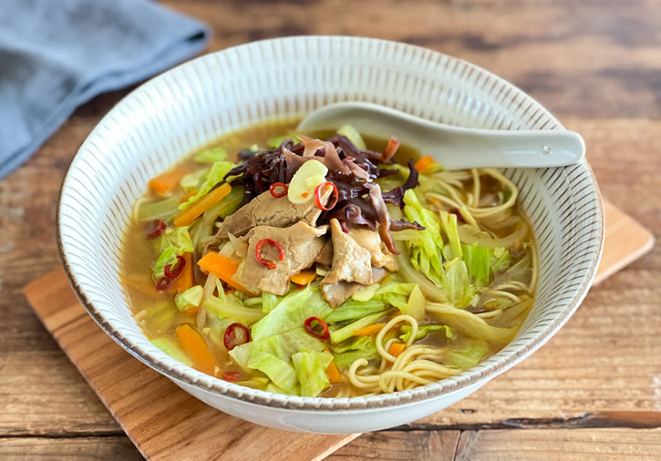 牛モツラーメンアレンジ「スープカレー風」